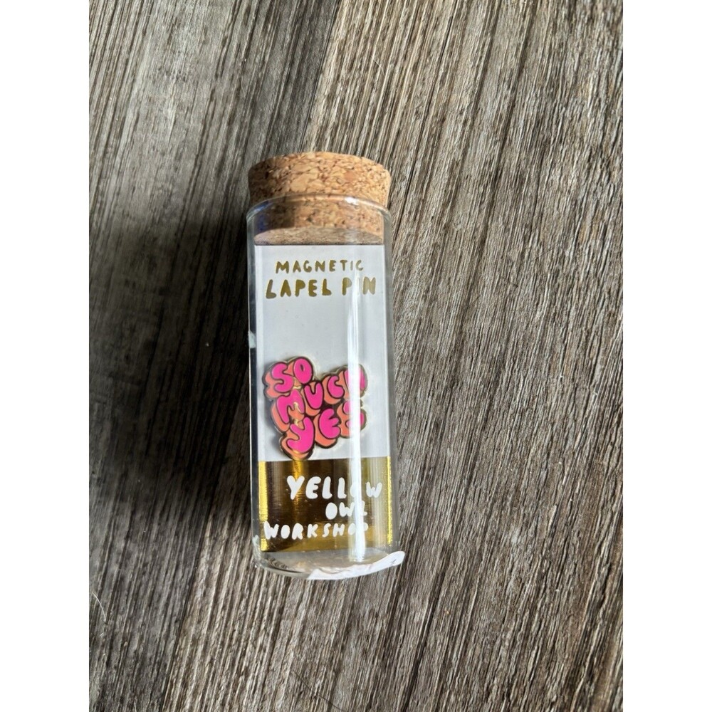 Yellow Owl Workshop Pink So Much Yes 22K Gold Gilt Magnetic Lapel Pin New USA - Picture 4 of 5